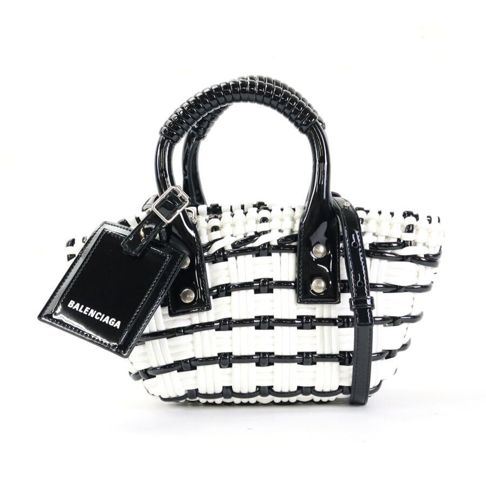 Balenciaga Bistro XXS handbag polyurethane black white